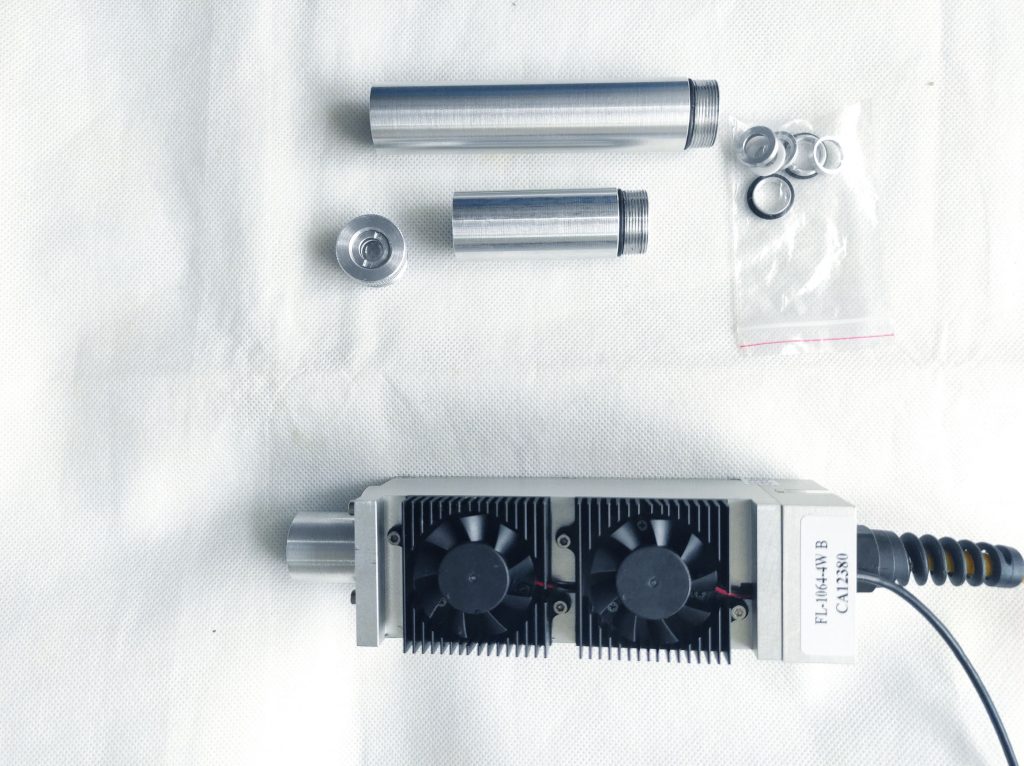 An Endurance 4 watt infrared diode-pumped solid-state (DPSS) laser metal marking head
